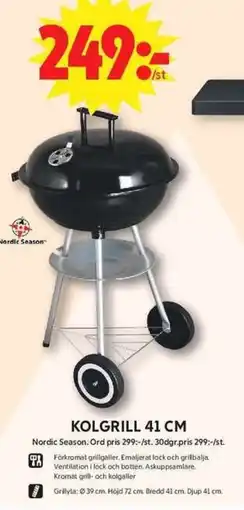 ICA Maxi NORDIC SEASON Kolgrill 41 cm erbjuda