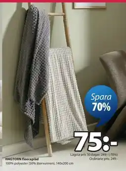 JYSK HAGTORN fleecepläd erbjuda