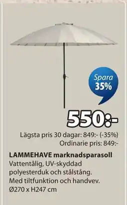 JYSK LAMMEHAVE marknadsparasoll erbjuda