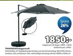 JYSK TRONDHEIM hängparasoll erbjuda