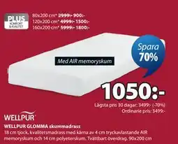 JYSK WELLPUR GLOMMA skummadrass erbjuda
