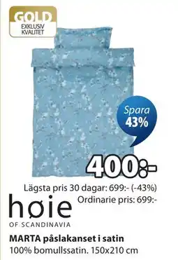 JYSK MARTA påslakanset i satin erbjuda