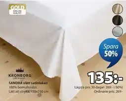 JYSK SANDRA slätt satinlakan erbjuda