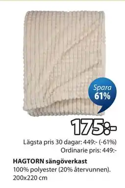 JYSK HAGTORN sängöverkast erbjuda