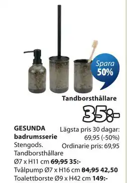 JYSK GESUNDA badrumsserie erbjuda