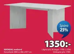 JYSK KRONDAL matbord erbjuda