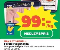 Coop GULDFÅGELN Färsk kycklingfilé erbjuda
