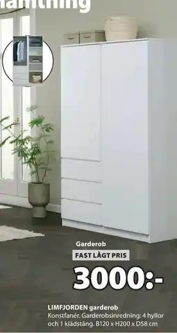JYSK LIMFJORDEN garderob erbjuda