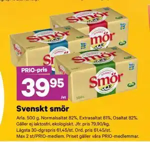 Svenskt smör, Pris i appen