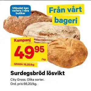 City Gross Surdegsbröd lösvikt erbjuda