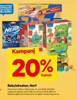 City Gross Babyleksaker, Nerf erbjuda