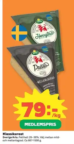 Coop ARLA Klassikerost erbjuda