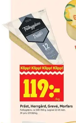 ICA Kvantum FALBYGDENS Präst, herrgård, grevé, morfars erbjuda