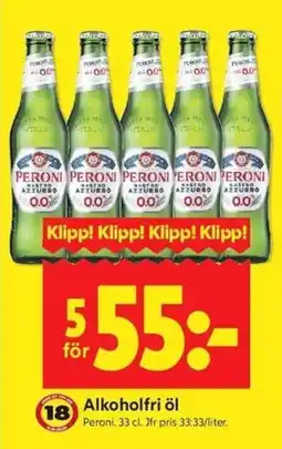 ICA Kvantum PERONI Alkoholfri öl erbjuda