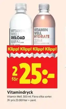 ICA Kvantum VITAMIN WELL Vitamindryck erbjuda