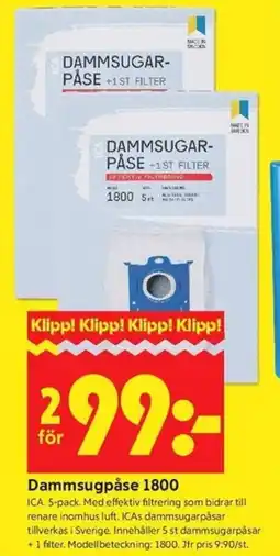 ICA Kvantum ICA Dammsugpåse 1800 erbjuda