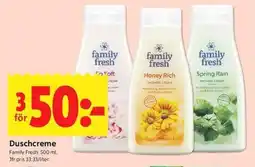 ICA Kvantum FAMILY FRESH Duschcreme erbjuda