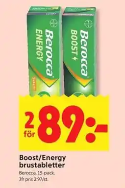 ICA Kvantum BEROCCA Boost/energy brustabletter erbjuda