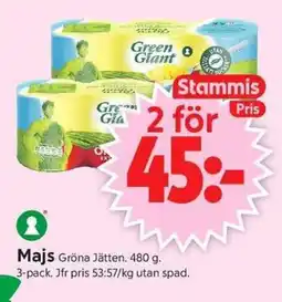 ICA Supermarket GRÖNA JÄTTEN Majs erbjuda