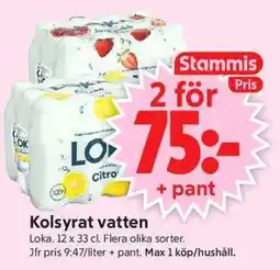 ICA Supermarket LOKA Kolsyrat vatten erbjuda
