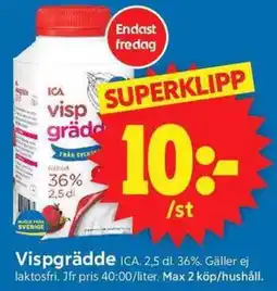ICA Supermarket ICA Vispgrädde erbjuda