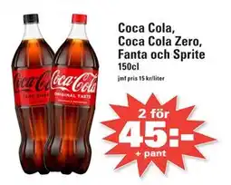 Nära dej Coca Cola, Coca Cola Zero, Fanta och Sprite erbjuda