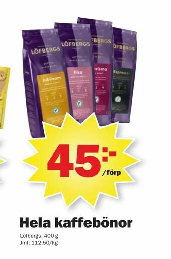 Pekås Hela kaffebönor erbjuda