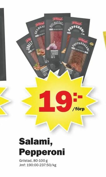 Pekås Salami, Pepperoni erbjuda