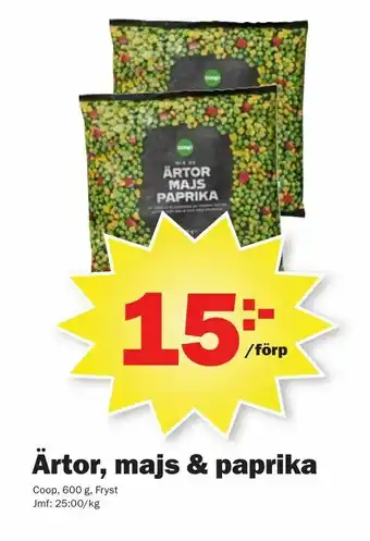 Pekås Ärtor, majs & paprika erbjuda