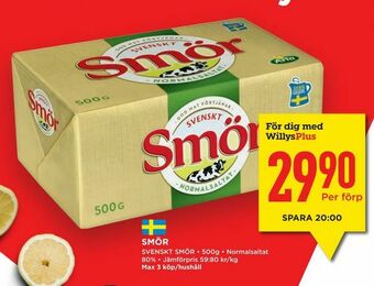 Willys Hemma Smör erbjuda