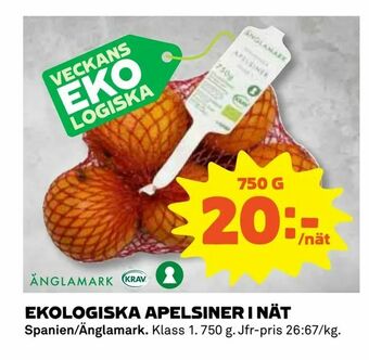Coop Ekologiska apelsiner i nät erbjuda