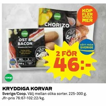 Coop Kryddiga korvar erbjuda