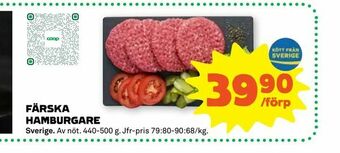 Stora Coop Färska hamburgare erbjuda