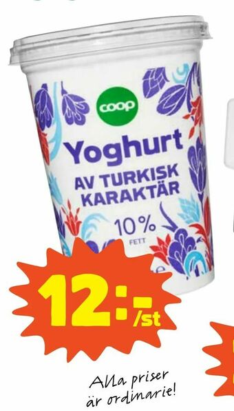 Coop Turkisk yoghurt erbjuda