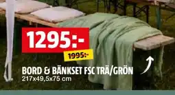 Bauhaus Bord & bänkset fsc trä/grön erbjuda