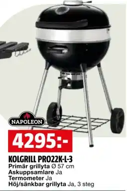 Bauhaus Napoleon kolgrill PRO22K-L-3 erbjuda