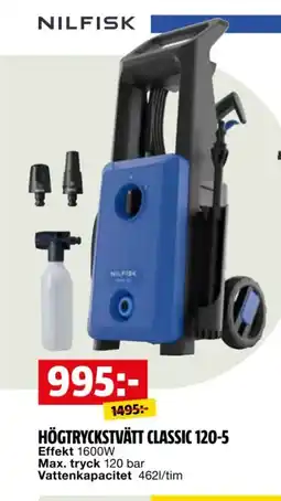 Bauhaus NILFISK Högtryckstvätt classic 120-5 erbjuda