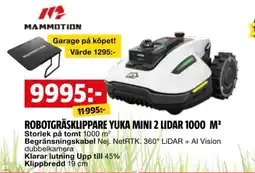 Bauhaus Robotgräsklippare Yuka mini 2 lidar 1000 m² erbjuda