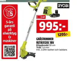 Bauhaus Grästrimmer RLT183120C 18V erbjuda