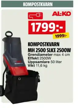 Bauhaus Kompostkvarn MH 2500 Slice 2500W erbjuda