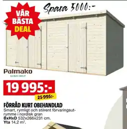 Bauhaus Förråd kurt obehandlad erbjuda