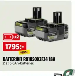 Bauhaus Batterikit RB1850X2F24 18V erbjuda
