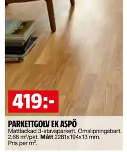 Bauhaus Parkettgolv EK aspö erbjuda