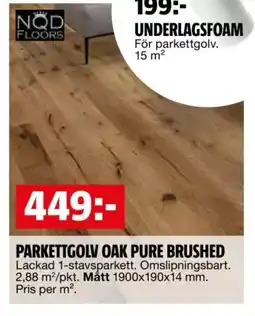 Bauhaus Parkettgolv Oak pure brushed erbjuda