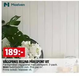 Bauhaus Väggpanel Regina pärlspont vit erbjuda