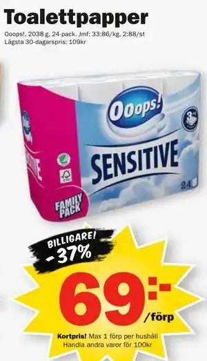 Pekås Toalettpapper, Medlemspris erbjuda