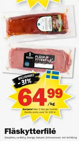 Pekås Fläskytterfilé, Medlemspris erbjuda