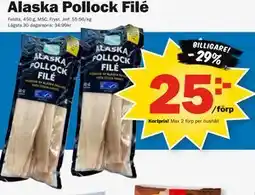 Pekås Alaska Pollock Filé, Medlemspris erbjuda