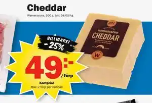 Pekås Cheddar, Medlemspris erbjuda