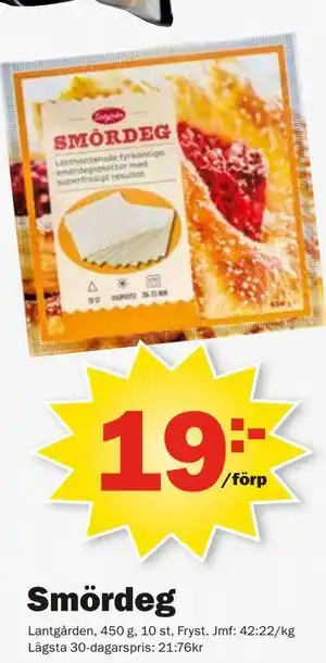 Pekås Smördeg erbjuda